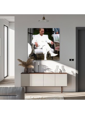 Myphotostation Atatürk Dekoratif Temperli Cam Tablo, Modern Uv Baskılı Duvar Tablosu, Salon ve Ofis Için Şık Duvar Dekoru