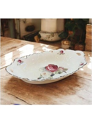 Roykıng Rose 37 cm Oval Derin Kulplu Sunum Tabak