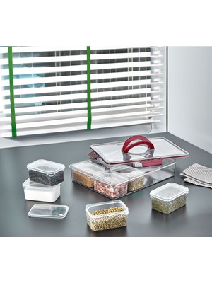 Comprox 8 Bölmeli Kilit Kapaklı Taşınabilir Saklama Kabı Kahvaltılık Organizer Piknik Seti Gıda Kutusu