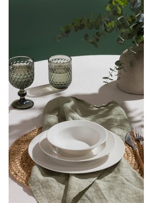 Soley Waves | 18 Parça 6 Kişilik Porselen Yemek Takımı