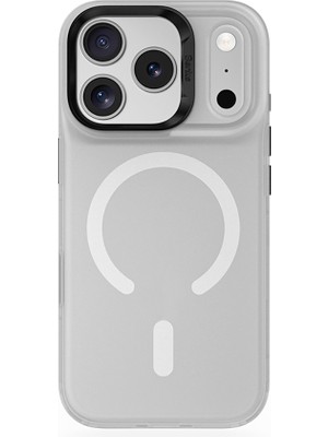 iPhone 17 Pro Max Uyumlu Kılıf M-Safe Şarj Özellikli Benks C-Magnet Lucid Armor Kapak Beyaz