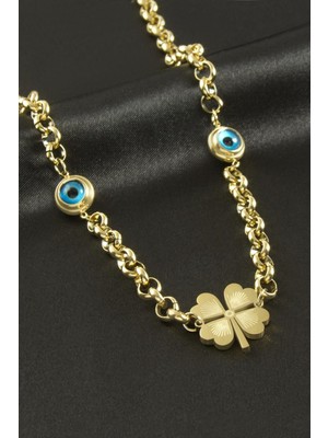 Bijuteri Net Yonca Nazar Lüks Çelik Kolye