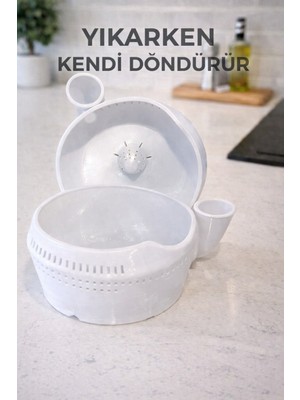 Home Kendinden Dönen Akıllı Süzgeç – Yan Girişli Su Akışı ile Hızlı Meyve & Sebze Yıkama