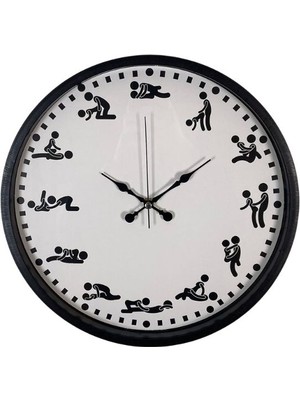 Kamasutra Temalı (Pozizyonlu) Duvar Saati Siyah