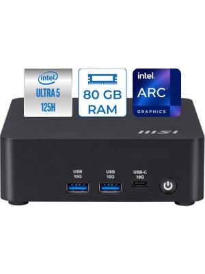 Msı Cubı Nuc Aı 1umg Intel Core Ultra 5 125H 4.5ghz 80GB 512GB+512GB SSD Intel Arc Graphics Windows 11 Pro Taşınabilir Mini Bilgisayar MSI155005EUP39 + Zettausb