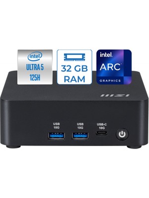 Msı Cubı Nuc Aı 1umg Intel Core Ultra 5 125H 4.5ghz 32GB 512GB SSD Intel Arc Graphics Freedos Taşınabilir Mini Bilgisayar MSI155005EUF09 + Zettausb