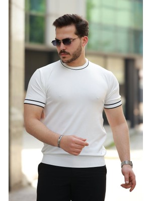 Etiler Collection Erkek Bisiklet Yaka Ribanalı Kısa Kollu Tshirt