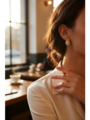 Alya's Aksesuar Incili Ananas Küpe