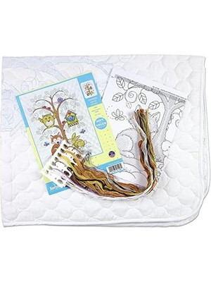 Works Crafts Kanaviçe Yorgan Seti, Bebek Ormanı Için Damgalı