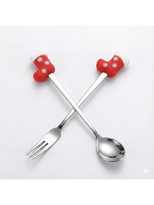 Noel Baba Çorabı Figürlü Paslanmaz Çelik Fondü ve Sunum Seti