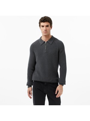 Nautica Erkek Gri Classic Fit Kazak