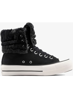 Converse Chuck Taylor All Star Fold Over Lift Siyah Kadın Sneaker Hafif ve Esnek Taban