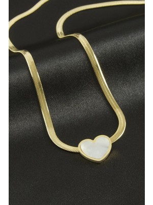 Bijuteri Net Kalp Italyan Zincirli Lüks Çelik Kolye