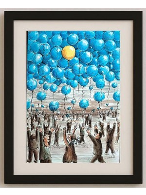 Karikatural Todorovic Bobisa 29X21CM Orijinal Karikatür Tablo