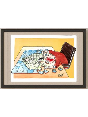 Karikatural Mohammad Sadegh Koarei Shiraz 35X25CM Orijinal Karikatür Tablo