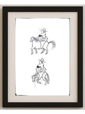 Karikatural Yosef Fayer 35X25CM Orijinal Karikatür Tablo