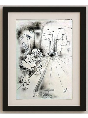 Karikatural Unknown 35X25CM Orijinal Karikatür Tablo