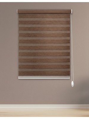 Perdego Gelincik Serisi Kırçıllı Tarçın Rengi - Yüksek Kaliteli Bambu Zebra Perde