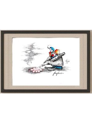 Karikatural Kazo Kanala 43X30CM Orijinal Karikatür Tablo