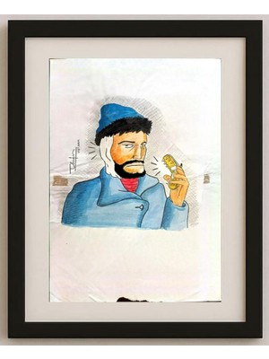 Karikatural Nguyen Huy Thien 29X21CM Orijinal Karikatür Tablo