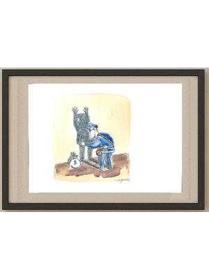 Karikatural Sepideh Anjomrooz 29X21CM Orijinal Karikatür Tablo