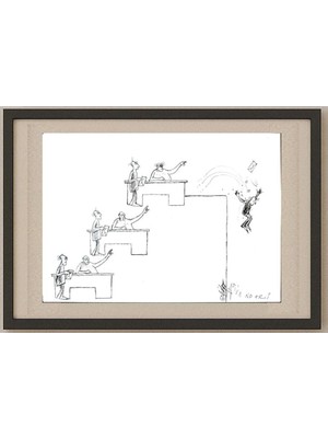 Karikatural Ali Divandari 29X21CM Orijinal Karikatür Tablo