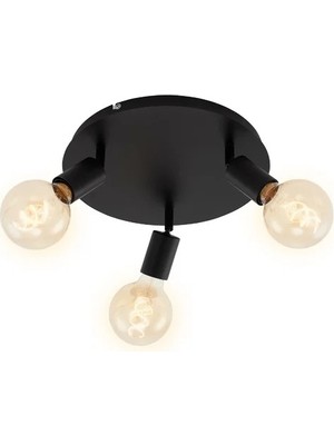 Ryslight Rsylight Retro Tavan Plofyoner 180 Derece Hareketli 3 Lü Avize
