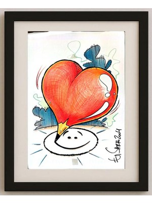 Karikatural Mancos Sarro 29X21CM Orijinal Karikatür Tablo