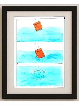 Karikatural Zhang Wei 29X21CM Orijinal Karikatür Tablo