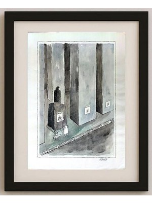 Karikatural Milos Panig Pango 43X30CM Orijinal Karikatür Tablo