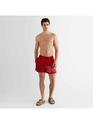 Gant Erkek Kırmızı Regular Fit Logolu Mayo Şort