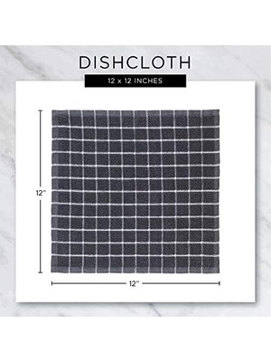Dıı Kitchen Karışık Bulaşık Bezi Seti, 12X12, Taş Yıkama Mavisi, 5 Adet