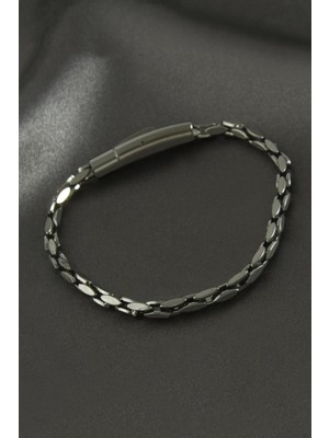 Bijuteri Net Oval Zincir Lüks Çelik Bileklik