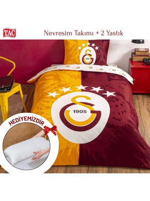 Taç Galatasaray Kırmızı Lisanlı Nevresim Takımı Yastık