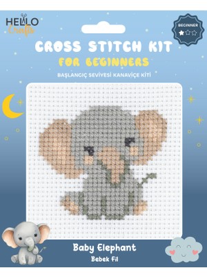 Hello Başlangıç Seviyesi Kanaviçe Kiti (Iplik, Iğne, Kumaş) 15*15 cm HC556