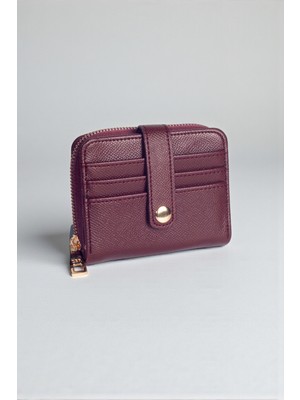 Dericom Bordo Kadın Mini Cüzdan – Kartlık, Fermuarlı Bozuk Para Bölmeli