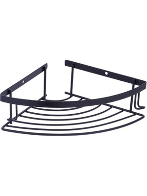 Şampuanlık, Köşelik, 1 Katlı, Oval Hotel Lüks, 22X22X9 Cm, Metal, Mat Siyah