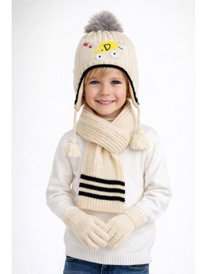 Gigi Giyim Filli Araba Desenli Erkek Çocuk Bere Takım