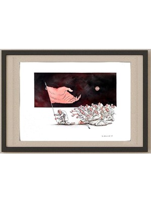 Karikatural Vladimir Stepanov 43X30CM Orijinal Karikatür Tablo