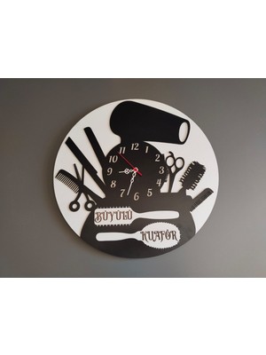 Kuaför 💕💞güzellik💞💞 Merkezi 6 Mdf Kişiye Özel Isim Yazılı Duvar Saati Yeni Modelimiz