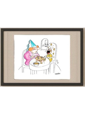 Karikatural Ubiratan Nazareno Borges Porto 35X25CM Orijinal Karikatür Tablo