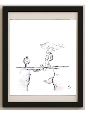 Karikatural Amin Dost Balia 28X25CM Orijinal Karikatür Tablo