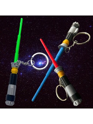 Flexilab Creative 3’lü Star Wars Işın Kılıcı Anahtarlık Seti – Kırmızı Mavi Yeşil – Pla 3D Baskı Figür – Film Temalı Koleksiyonluk Hediye