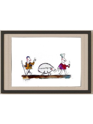 Karikatural Sepideh Anjomrooz 29X21CM Orijinal Karikatür Tablo