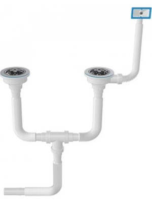 Körüklü Sifon, Çiftli Eviye, 110 Mm, Çöpmaklı, Taşmalı, Özbest S520