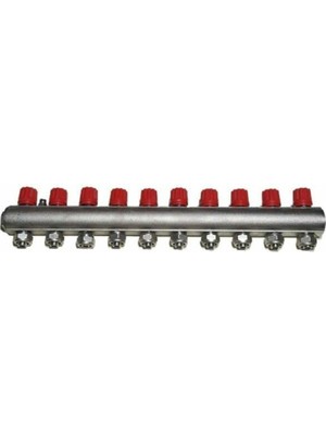 Kollektör, 1" 10 Ağızlı, Kırmızı, Hafif Tip