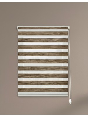 Perdego Gelincik Serisi Kırçıllı Kahve Rengi - Yüksek Kaliteli Bambu Zebra Perde