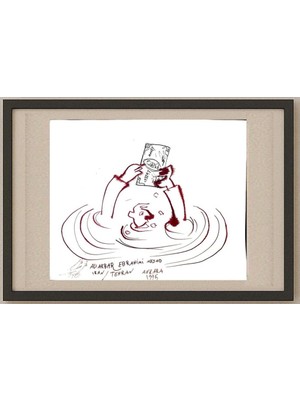 Karikatural Ali Akbar Ebrahimi Nejad 33X27CM Orijinal Karikatür Tablo