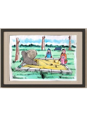 Karikatural Frantisek Kratochvil 43X27CM Orijinal Karikatür Tablo