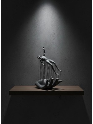 Shopwave Gri El Insan Figürü Minimal ve Anlamlı Dekoratif Biblo Modern Ev Dekorasyonu